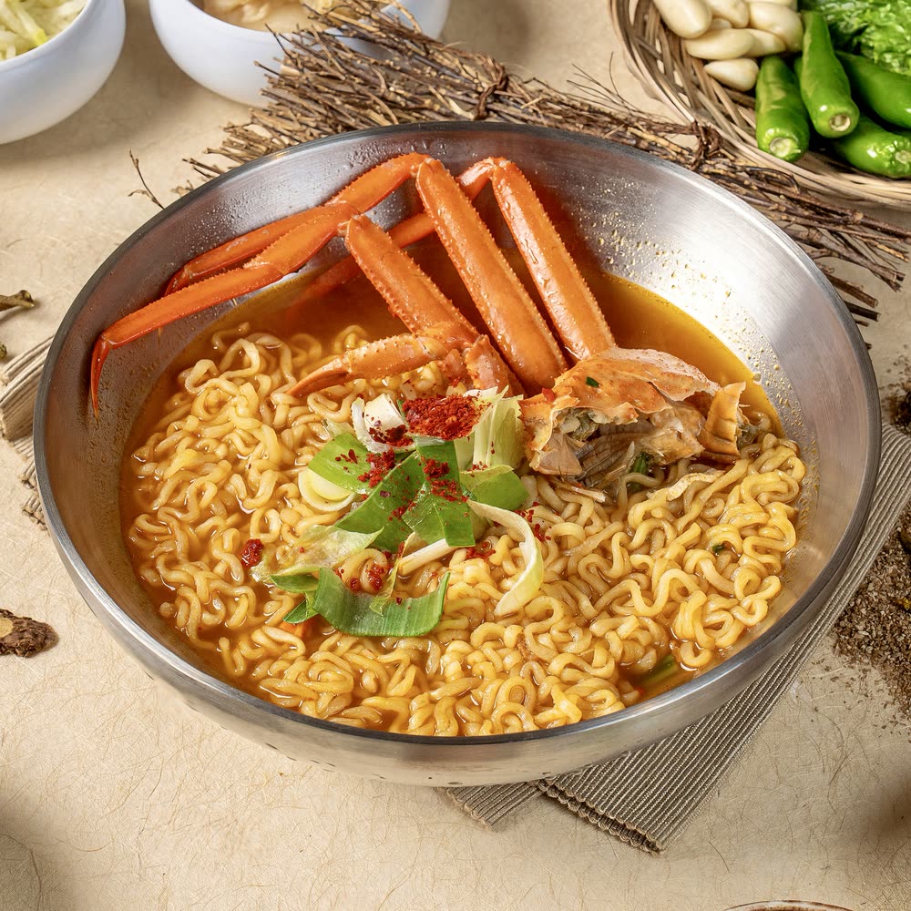 홍게라면 Red Crab Ramen — 산솔 신논현점 곁들임류 · Sansol Sinnonhyeon Korean BBQ menu (신논현 맛집 · 烤肉)