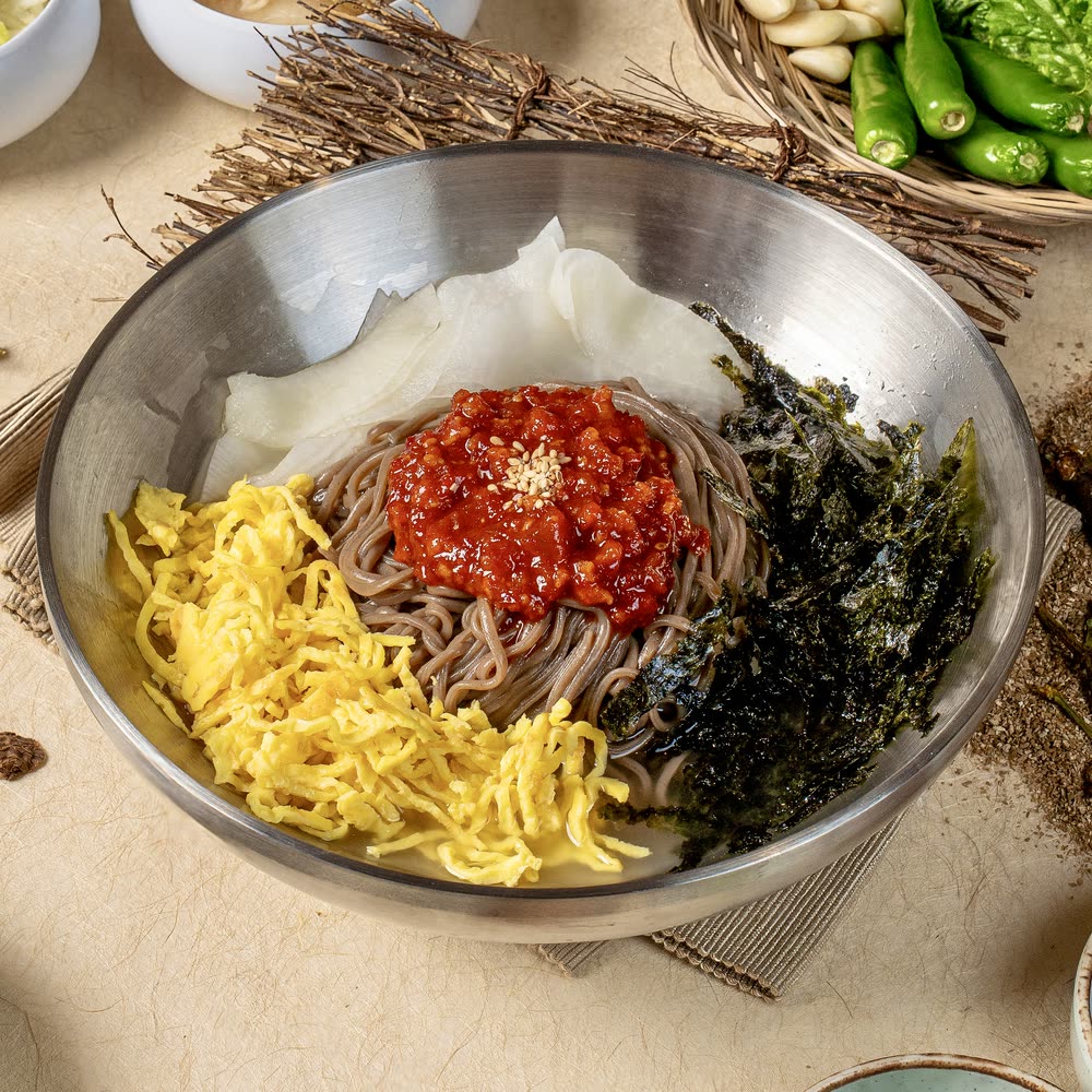 강원도식 막국수 Gangwon-Style Buckwheat Noodles (Makguksu) — 산솔 신논현점 곁들임류 · Sansol Sinnonhyeon Korean BBQ menu (신논현 맛집 · 烤肉)