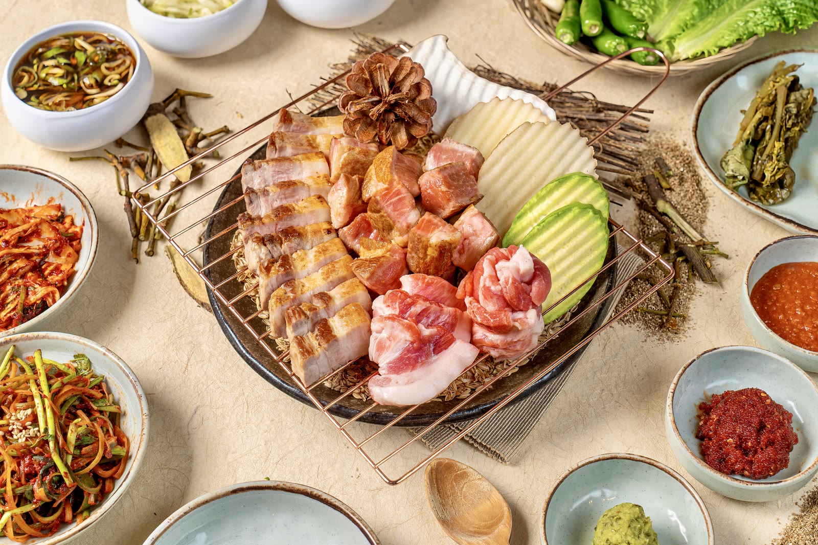 산솔 신논현점 숙성 돼지구이 3 — aged pork Korean BBQ (신논현 맛집 · 烤肉) at Sansol, Sinnonhyeon, Gangnam, Seoul